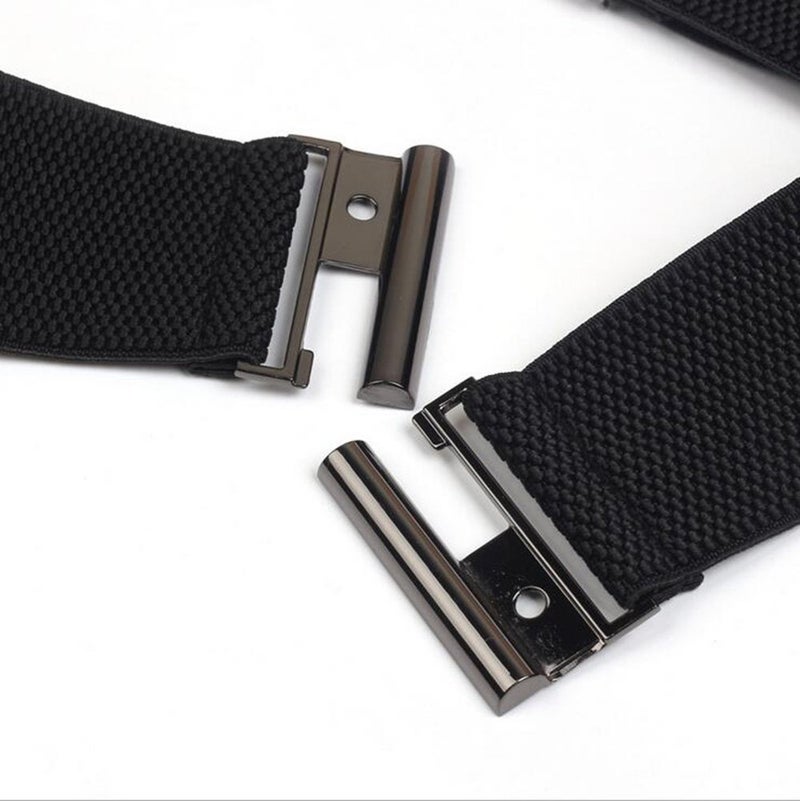 YYXR Womens Black Vintage Plus Elastic Stretchy Waist Cinch Trimmer Belt Size XL - Image 2